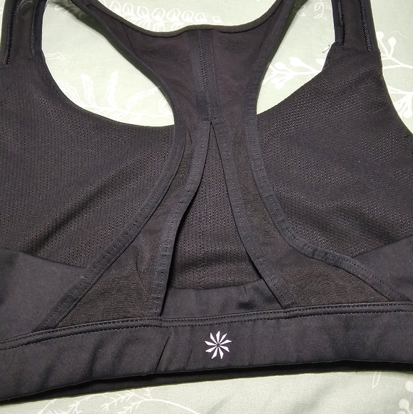 Athleta Black Racerback Sports Bra with Stretchy Fabric Size M - Picture 3 of 6